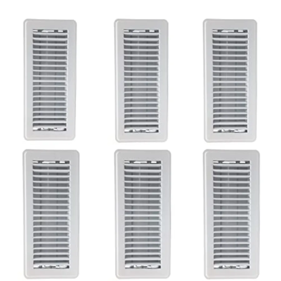 4" x 10" Floor Vent Covers White 6 Pack - Heavy Duty Walkable Floor Registers - Easy Adjust Air Vent Deflector - Vent Covers fo
4" x 10" Floor Vent Covers White 6 Pack - Heavy Duty Walkable Floor Registers - Easy Adjust Air Vent Deflector - Vent Covers fo