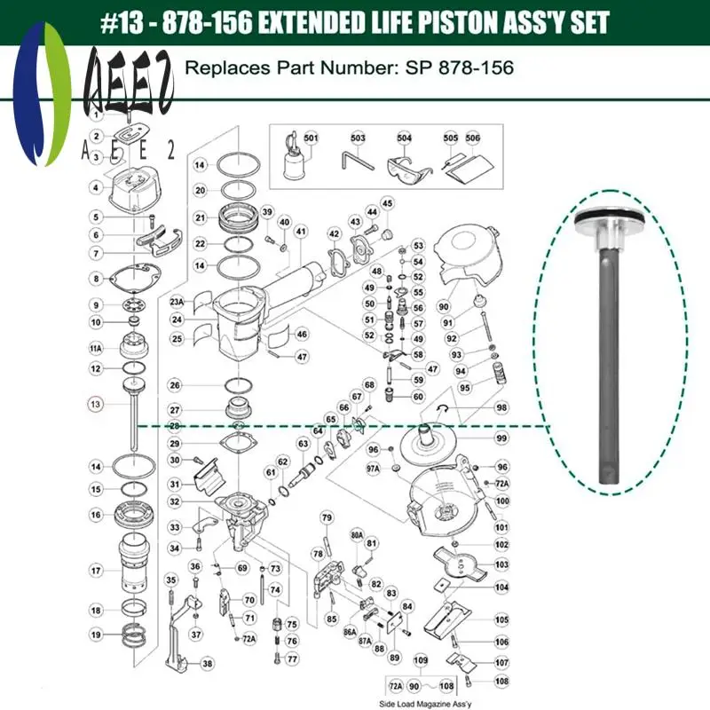 AEE2-878-156 Aftermarket Piston Driver Assembly For Hitachi-NV45AB, NV45AB2, NV45AB2M, NV45AB2(S), 2 Pack
AEE2-878-156 Aftermarket Piston Driver Assembly For Hitachi-NV45AB, NV45AB2, NV45AB2M, NV45AB2(S), 2 Pack
