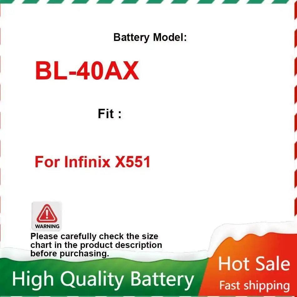 4000Mah For Infinix X551 BL-40AX Mobile Phone Battery Stable Power Supply
4000Mah For Infinix X551 BL-40AX Mobile Phone Battery Stable Power Supply