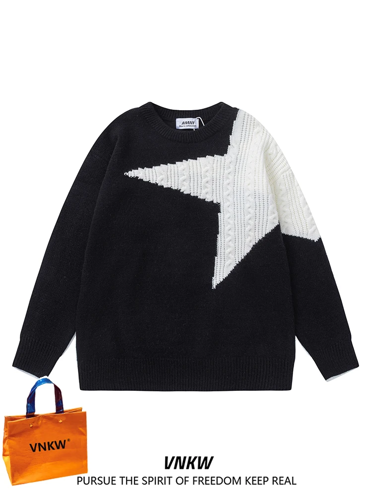 Loose Men's round Ne Sweater Autumn Winter Knitted Sweater Trendy Twist Color Blo Couple Outerwear Casual Youth Sle
Loose Men's round Ne Sweater Autumn Winter Knitted Sweater Trendy Twist Color Blo Couple Outerwear Casual Youth Sle