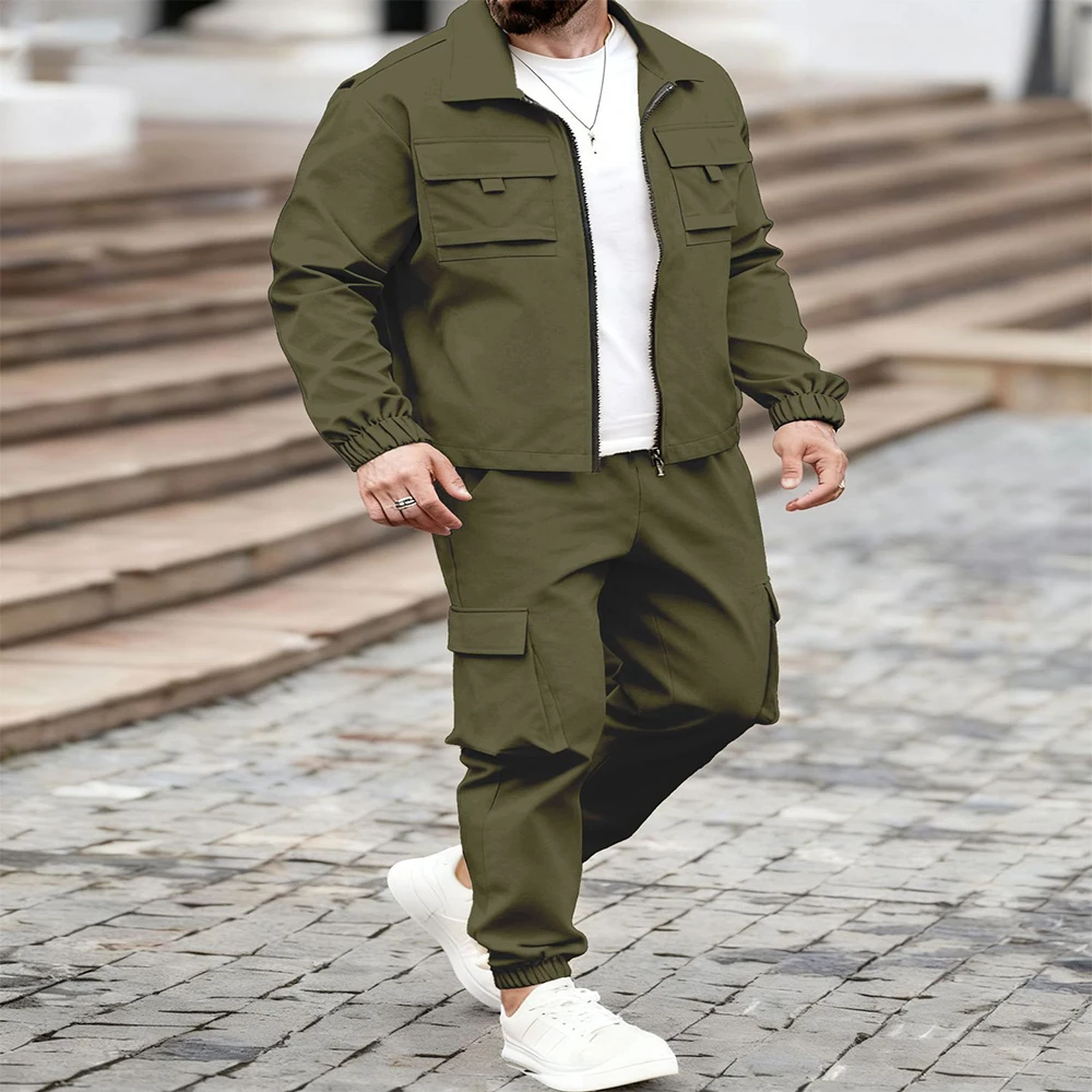 The men's stylish zipper coat and long pants set combines the elements of tactical casual style and sportswear collection-F15
The men's stylish zipper coat and long pants set combines the elements of tactical casual style and sportswear collection-F15