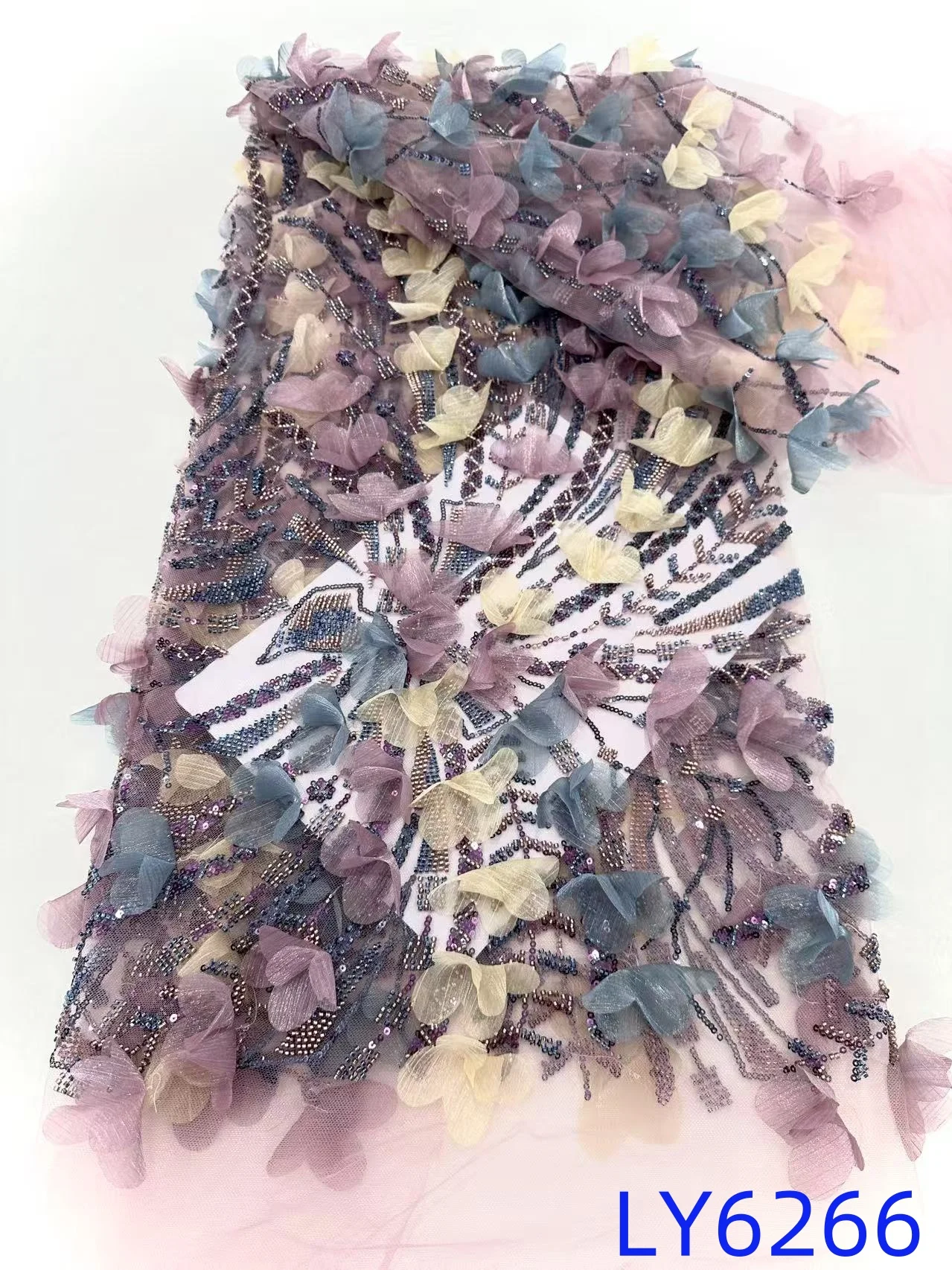 Wholesale African Beaded Tulle Lace Fabric, 3D Flowers, French Appliques, Wedding and Party, Dubai, 5 Yards, 2025
Wholesale African Beaded Tulle Lace Fabric, 3D Flowers, French Appliques, Wedding and Party, Dubai, 5 Yards, 2025