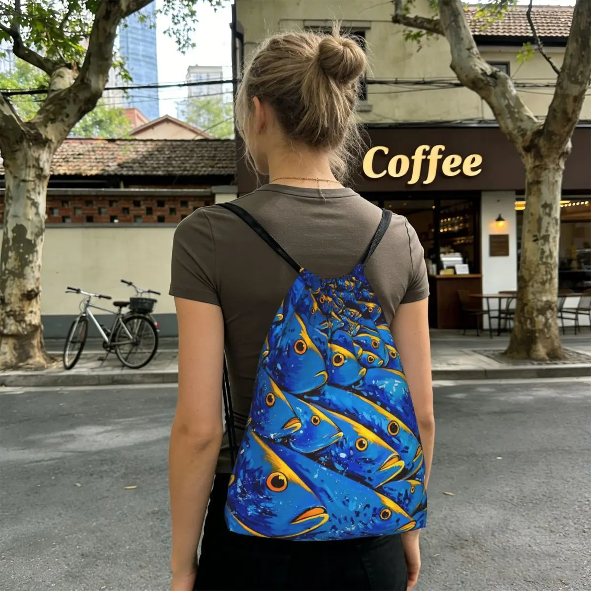 Blue Fish Schools Backpacks Fashion Drawstring Bags Sports Bag Book Bags for Travel Students
Blue Fish Schools Backpacks Fashion Drawstring Bags Sports Bag Book Bags for Travel Students