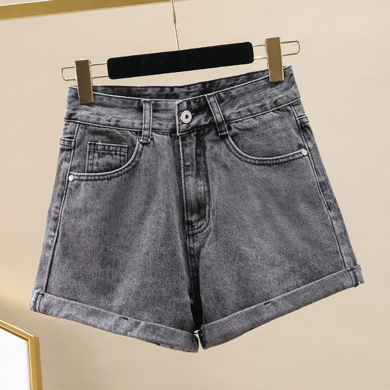 Grey High Waist Wide Leg Jeans Shorts Women's Summer Thin Loose Casual Hot Pants A-Line Flared Trousers with Cuff Slimming
Grey High Waist Wide Leg Jeans Shorts Women's Summer Thin Loose Casual Hot Pants A-Line Flared Trousers with Cuff Slimming