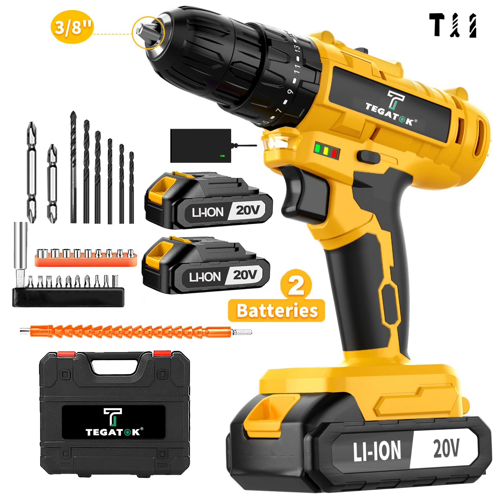 Многофункциональная ударная дрель, 20 В, перезаряжаемая литиевая батарея, фонарик, пистолет, дрель, электрическая отвертка, электрическая дрель, инструмент
Многофункциональная ударная дрель, 20 В, перезаряжаемая литиевая батарея, фонарик, пистолет, дрель, электрическая отвертка, электрическая дрель, инструмент