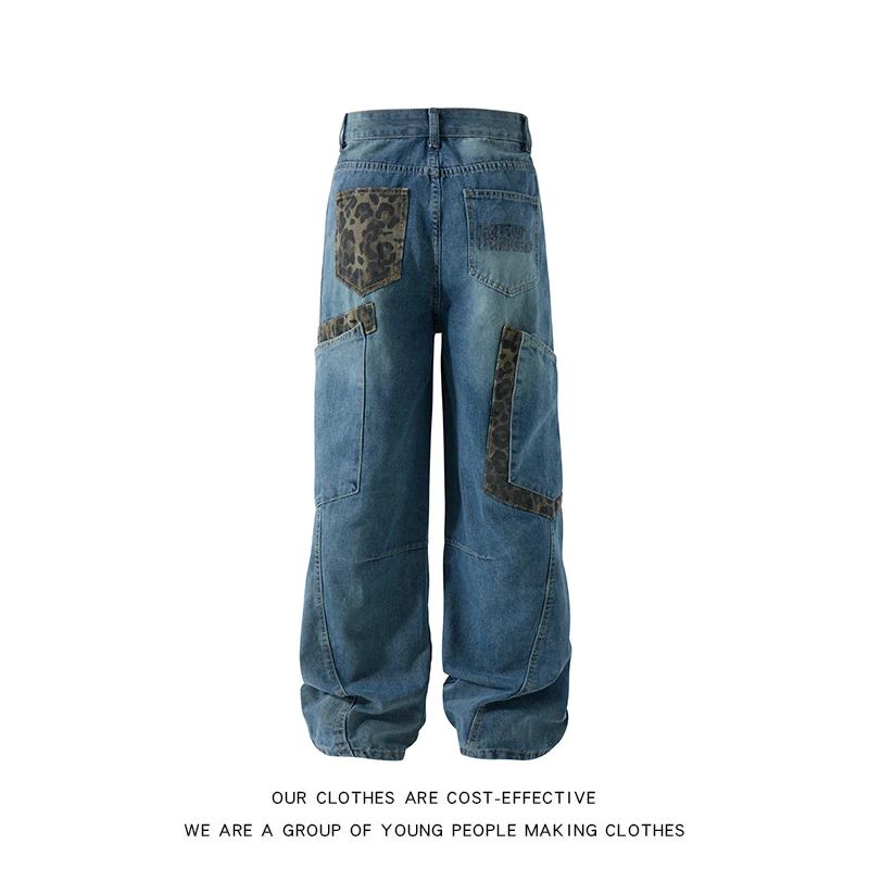 Trendy Retro American Design Men's Jeans with Large Pockets Wide Leg Loose Fit Slimming Knife Patchwork Casual Jeans
Trendy Retro American Design Men's Jeans with Large Pockets Wide Leg Loose Fit Slimming Knife Patchwork Casual Jeans
