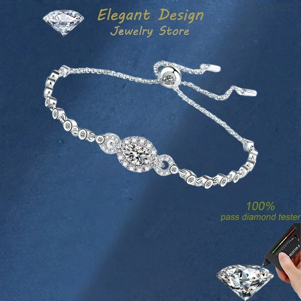 Elegant Design Women's Royal Ellipse 0.5ct Moissanite Oval Shaped Bracelet, Luxury Platinum PT950 Elegant Blingbling Jewelry
Elegant Design Women's Royal Ellipse 0.5ct Moissanite Oval Shaped Bracelet, Luxury Platinum PT950 Elegant Blingbling Jewelry