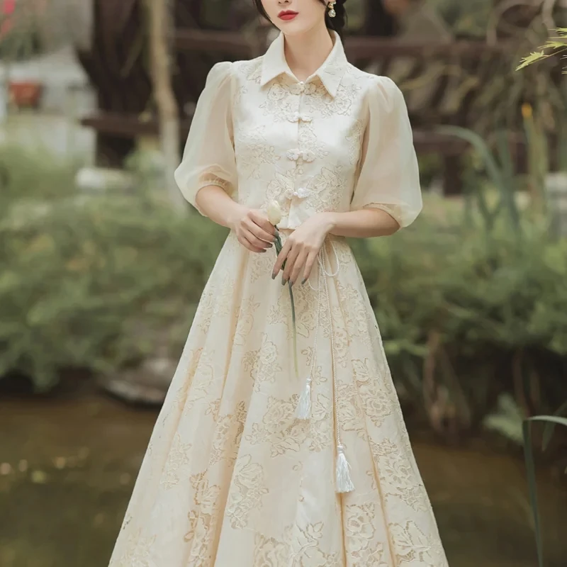 Винтажное летнее женское шикарное платье Cheongsam в китайском стиле с пышными рукавами, женское элегантное кружевное вечернее платье феи с цветочным принтом dede
Винтажное летнее женское шикарное платье Cheongsam в китайском стиле с пышными рукавами, женское элегантное кружевное вечернее платье феи с цветочным принтом dede