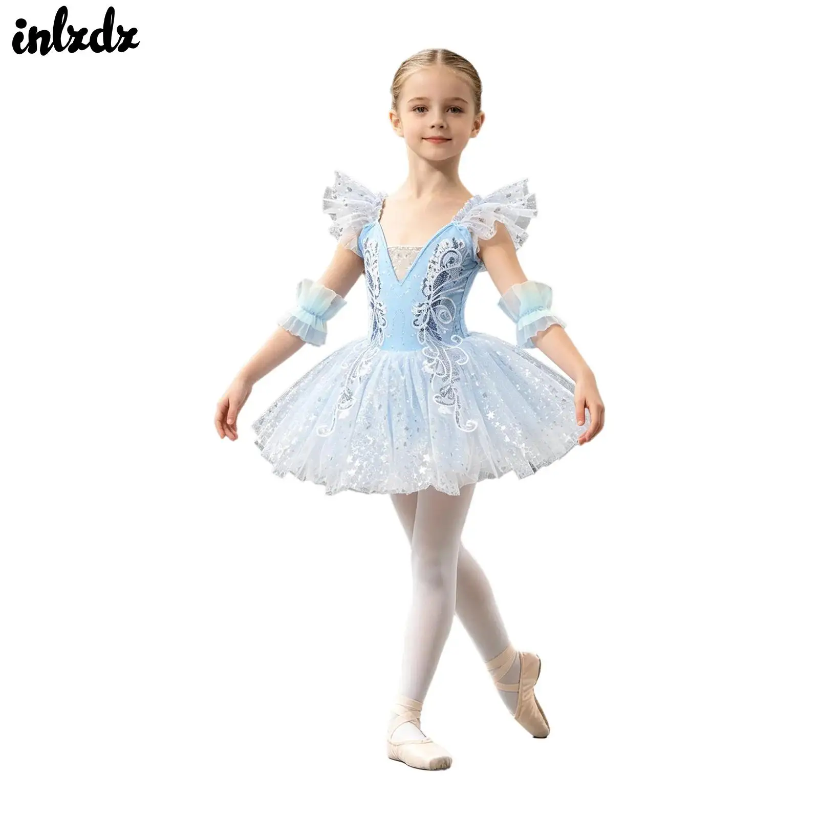 Kids Girls Sequin Ballet Tutu Princess Dance Performance Princess Dress Applique Tulle Dress with Cuffs And Pantyhose Dancewear
Kids Girls Sequin Ballet Tutu Princess Dance Performance Princess Dress Applique Tulle Dress with Cuffs And Pantyhose Dancewear