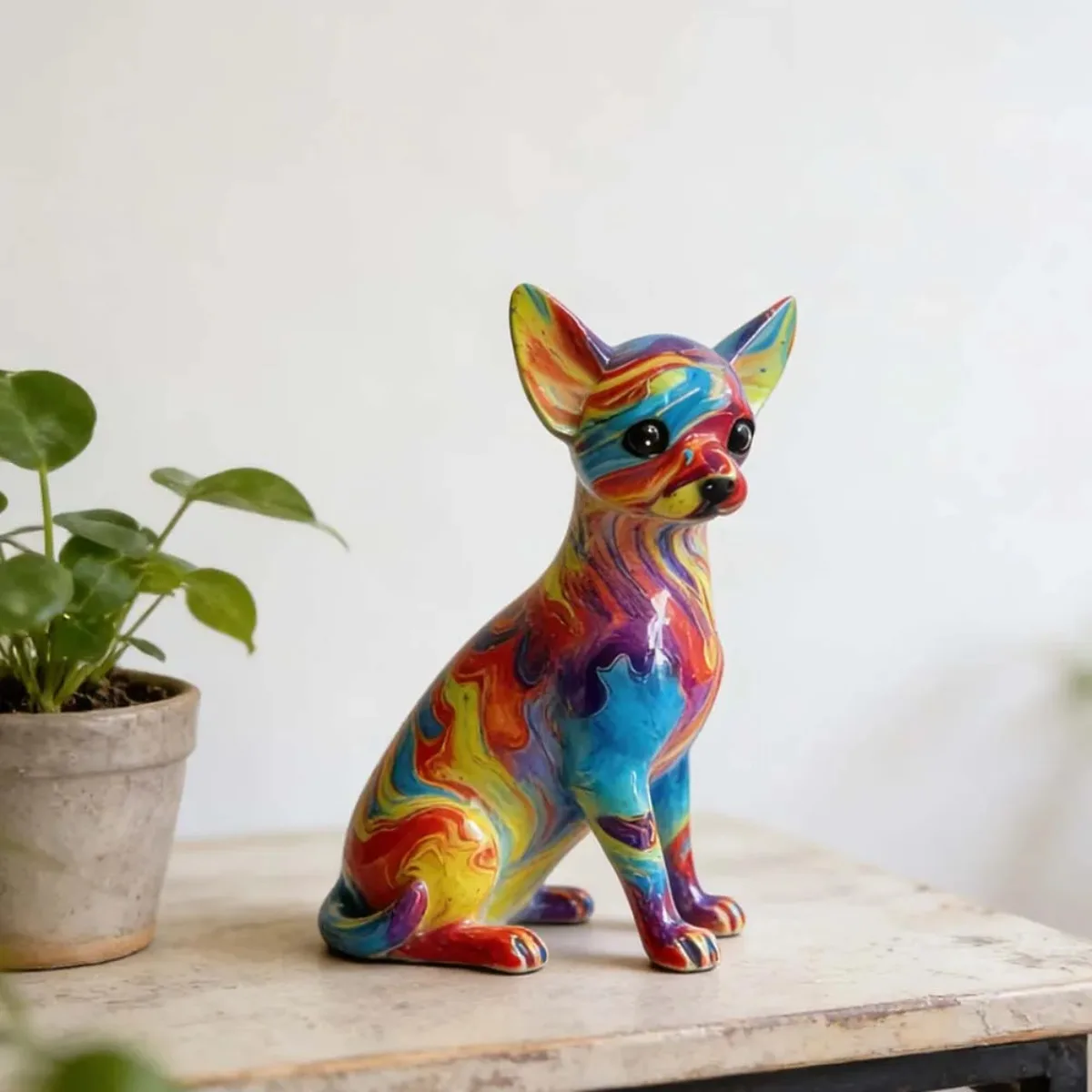Dog Figurine Resin Chihuahua Miniature Cute Animal Statue Desk Aesthetic Decor Home Ornament Gift for Dog Lovers
Dog Figurine Resin Chihuahua Miniature Cute Animal Statue Desk Aesthetic Decor Home Ornament Gift for Dog Lovers
