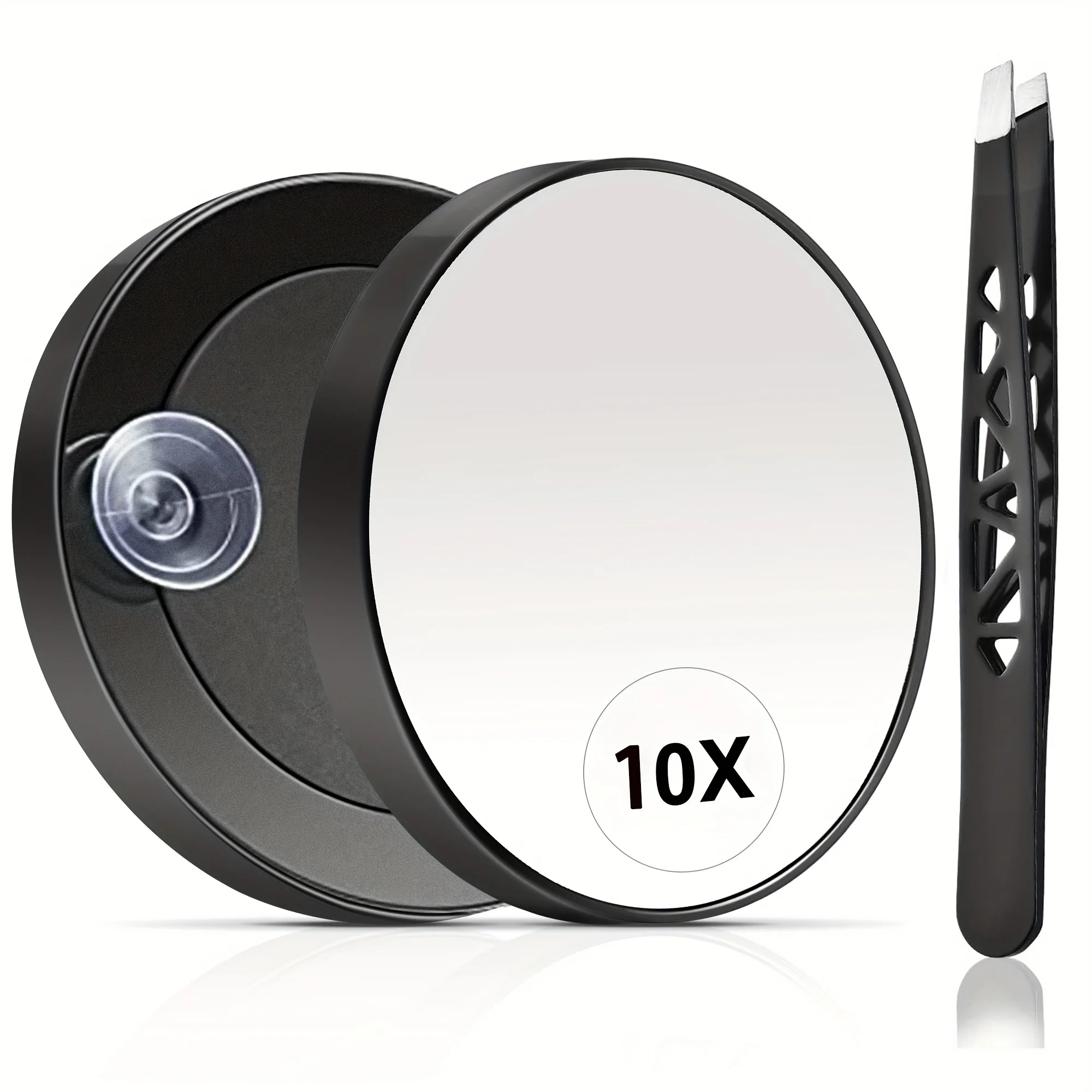 10X Magnifying Mirror with Tweezers Magnified Makeup Mirror with 2 Suction Cups for Grooming & Travel
10X Magnifying Mirror with Tweezers Magnified Makeup Mirror with 2 Suction Cups for Grooming & Travel
