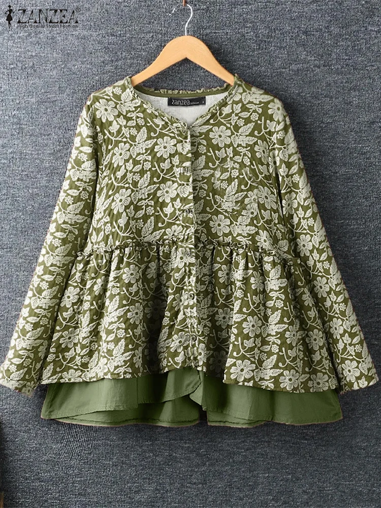 ZANZEA Women Bohemian Printed Shirts Fashion Mesh Stitching Hem Blouse Holiday Buttons Tops 2024 Autumn Retro Long Sleeve Blusas
ZANZEA Women Bohemian Printed Shirts Fashion Mesh Stitching Hem Blouse Holiday Buttons Tops 2024 Autumn Retro Long Sleeve Blusas
