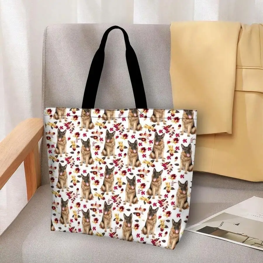 German Shepherd Floral Print Tote Bag For Adults Unisex Casual Shoulder Bag
German Shepherd Floral Print Tote Bag For Adults Unisex Casual Shoulder Bag