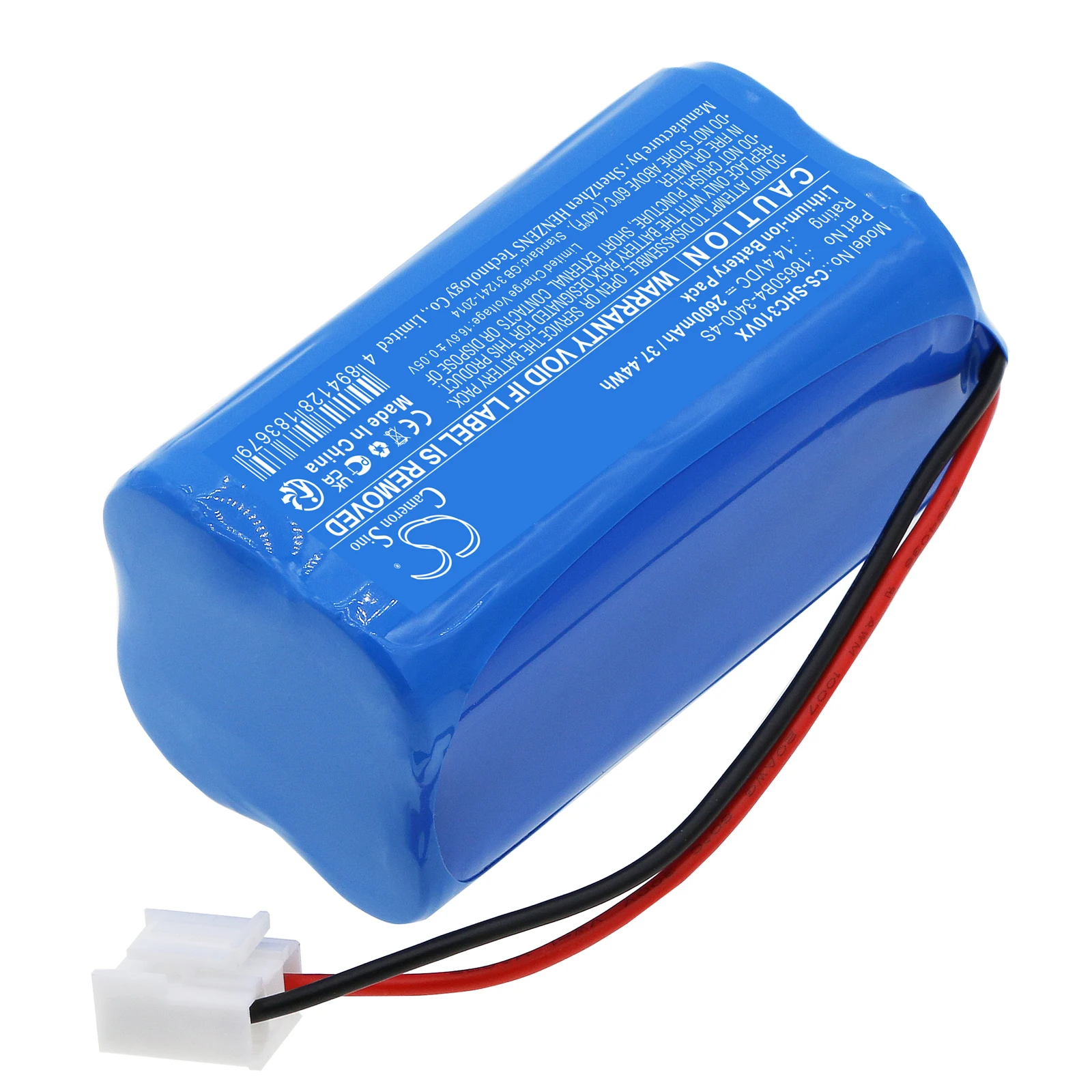Vacuum Battery For Shark 18650B4-3400-4S C3 mini Capacity 2600mAh / 37.44Wh Color Blue Grass Weight 262g Volts 14.40V Li-ion
Vacuum Battery For Shark 18650B4-3400-4S C3 mini Capacity 2600mAh / 37.44Wh Color Blue Grass Weight 262g Volts 14.40V Li-ion