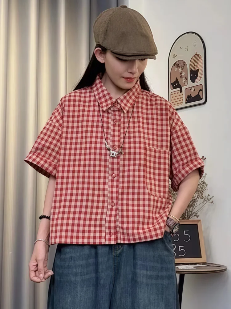 Гонконг Sle Retro Red Plaid ort Sve irt Женский топ 2300 New Summer Faion Age-Defng Super Beautiful ort Top
Гонконг Sle Retro Red Plaid ort Sve irt Женский топ 2300 New Summer Faion Age-Defng Super Beautiful ort Top
