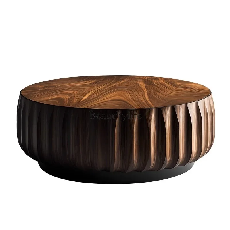 FG44Italian minimalist walnut round solid wood coffee table high-end modern living room creative coffee table
FG44Italian minimalist walnut round solid wood coffee table high-end modern living room creative coffee table