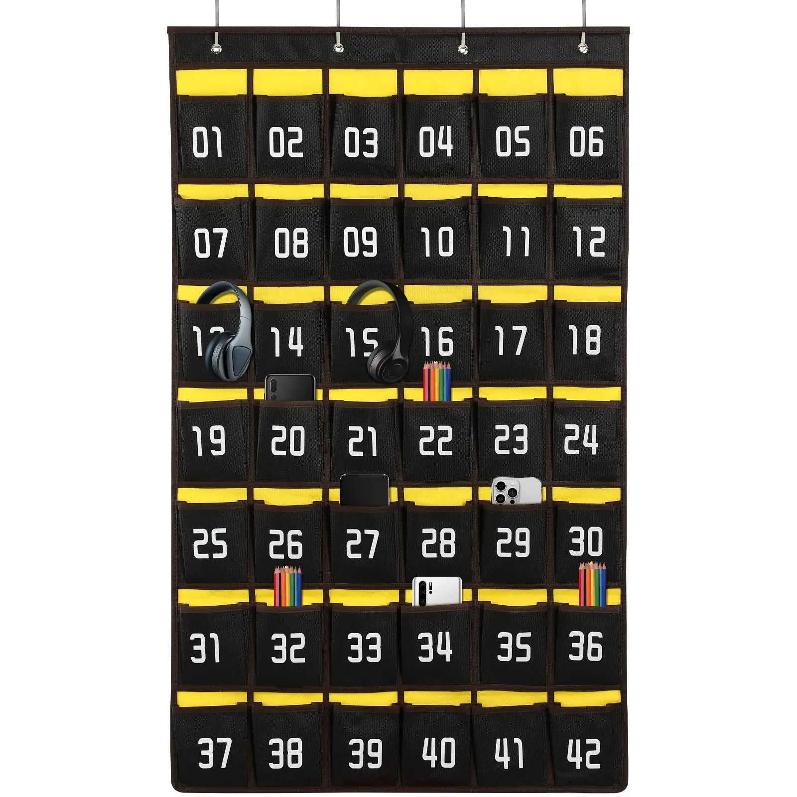 42 Pockets Cell Phone Wall Mounted Storage Bag Student Mobile Stand Door Hanging Chart Holder Classroom Phone Organizer
42 Pockets Cell Phone Wall Mounted Storage Bag Student Mobile Stand Door Hanging Chart Holder Classroom Phone Organizer