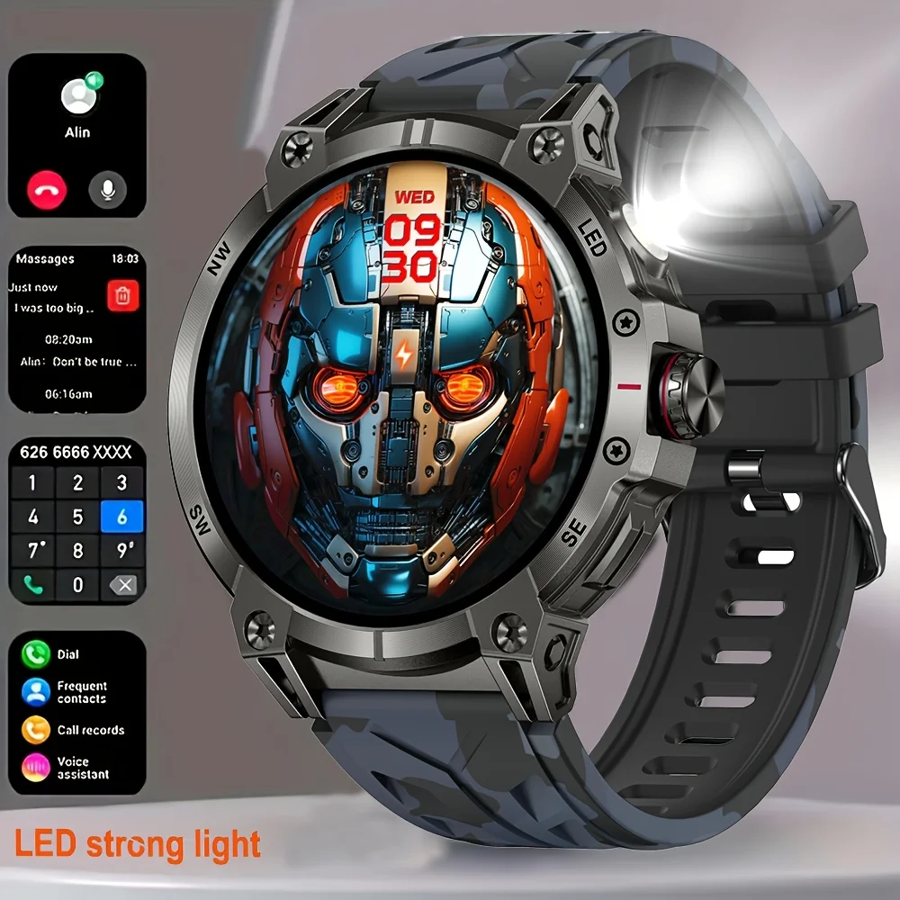 KC89 Smart Watch Flashlight 1.85inch Men Outdoors Sports Fitness Tracker 760mah Large Battery BT Calling LED Light Smartwatch
KC89 Smart Watch Flashlight 1.85inch Men Outdoors Sports Fitness Tracker 760mah Large Battery BT Calling LED Light Smartwatch