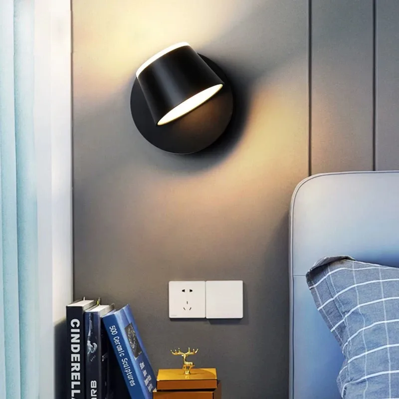 Modern Minimalist LED Bedroom Wall Lamp AC90-260V Rotatable Angle Reading Light with Switch Home Decor Wall Mounted Reading Lamp
Modern Minimalist LED Bedroom Wall Lamp AC90-260V Rotatable Angle Reading Light with Switch Home Decor Wall Mounted Reading Lamp