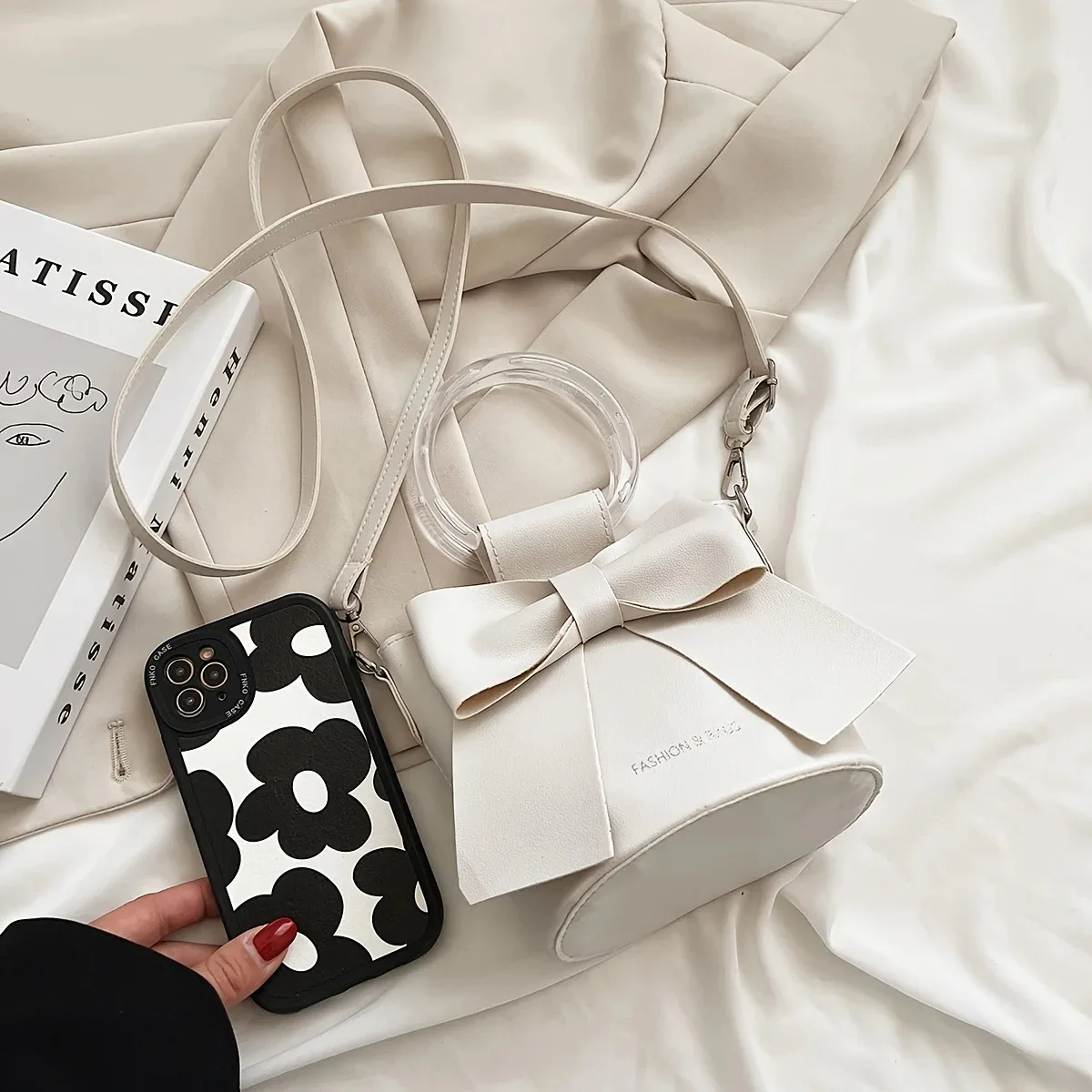 Stylish Women's Bucket Bag with Detachable Strap and Elegant Bow Accent Casual Shoulder Crossbody Bag, Summer Handbag Purse
Stylish Women's Bucket Bag with Detachable Strap and Elegant Bow Accent Casual Shoulder Crossbody Bag, Summer Handbag Purse