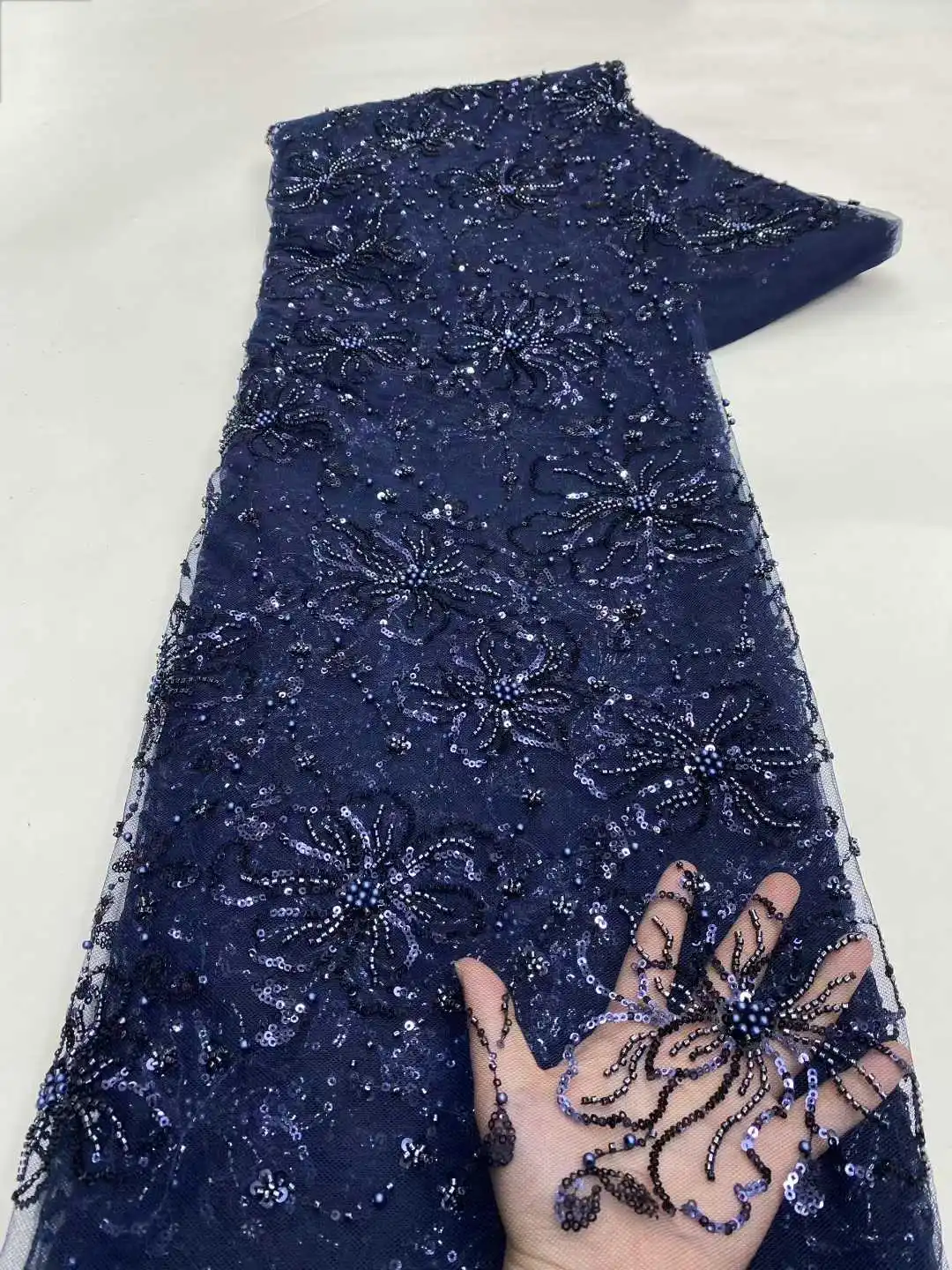 Luxury African Lace Fabric 2026 High Quality Sequins Beads Lace Fabrics For Nigerian Wedding French Tulle Lace Fabric.
Luxury African Lace Fabric 2026 High Quality Sequins Beads Lace Fabrics For Nigerian Wedding French Tulle Lace Fabric.