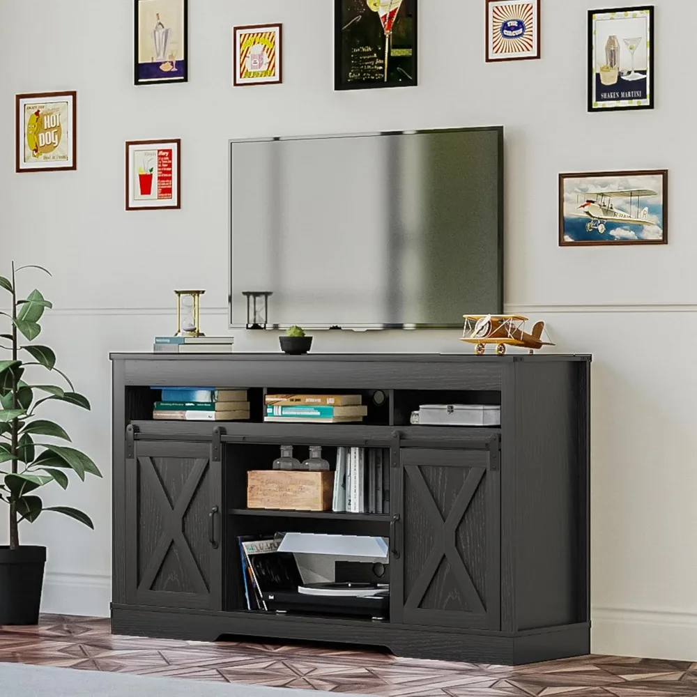 "65+ Inch TV Farmhouse Style Sliding Door Entertainment Center, 34" Tall Wood Media Storage Console"
"65+ Inch TV Farmhouse Style Sliding Door Entertainment Center, 34" Tall Wood Media Storage Console"