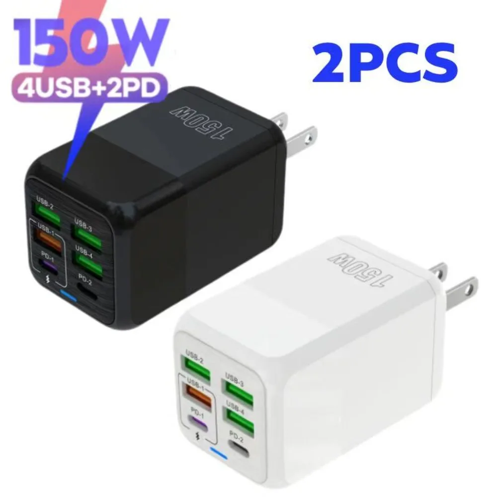 Многопортовое зарядное устройство 150 Вт с 6 портами (4 USB и 2 PD), технологиями QC3.0 и GaN, для iPhone 16/15, Samsung, Xiaomi
Многопортовое зарядное устройство 150 Вт с 6 портами (4 USB и 2 PD), технологиями QC3.0 и GaN, для iPhone 16/15, Samsung, Xiaomi