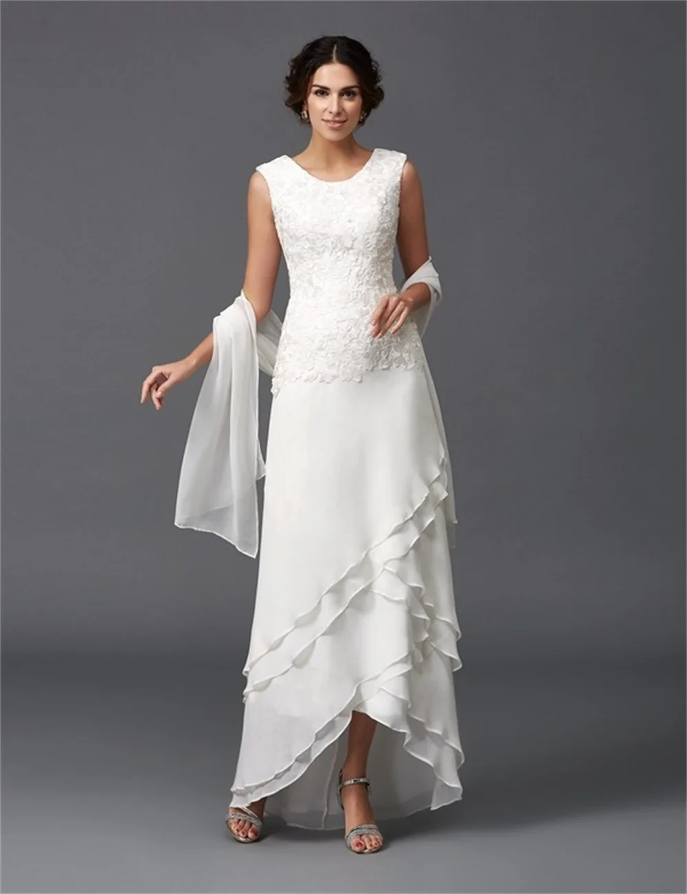 A-Line Mother of the Bride Dresses Elegant Solid Color Wedding Party Dress Scoop Neck Sleeveless Ankle-Length Chiffon with Lace
A-Line Mother of the Bride Dresses Elegant Solid Color Wedding Party Dress Scoop Neck Sleeveless Ankle-Length Chiffon with Lace