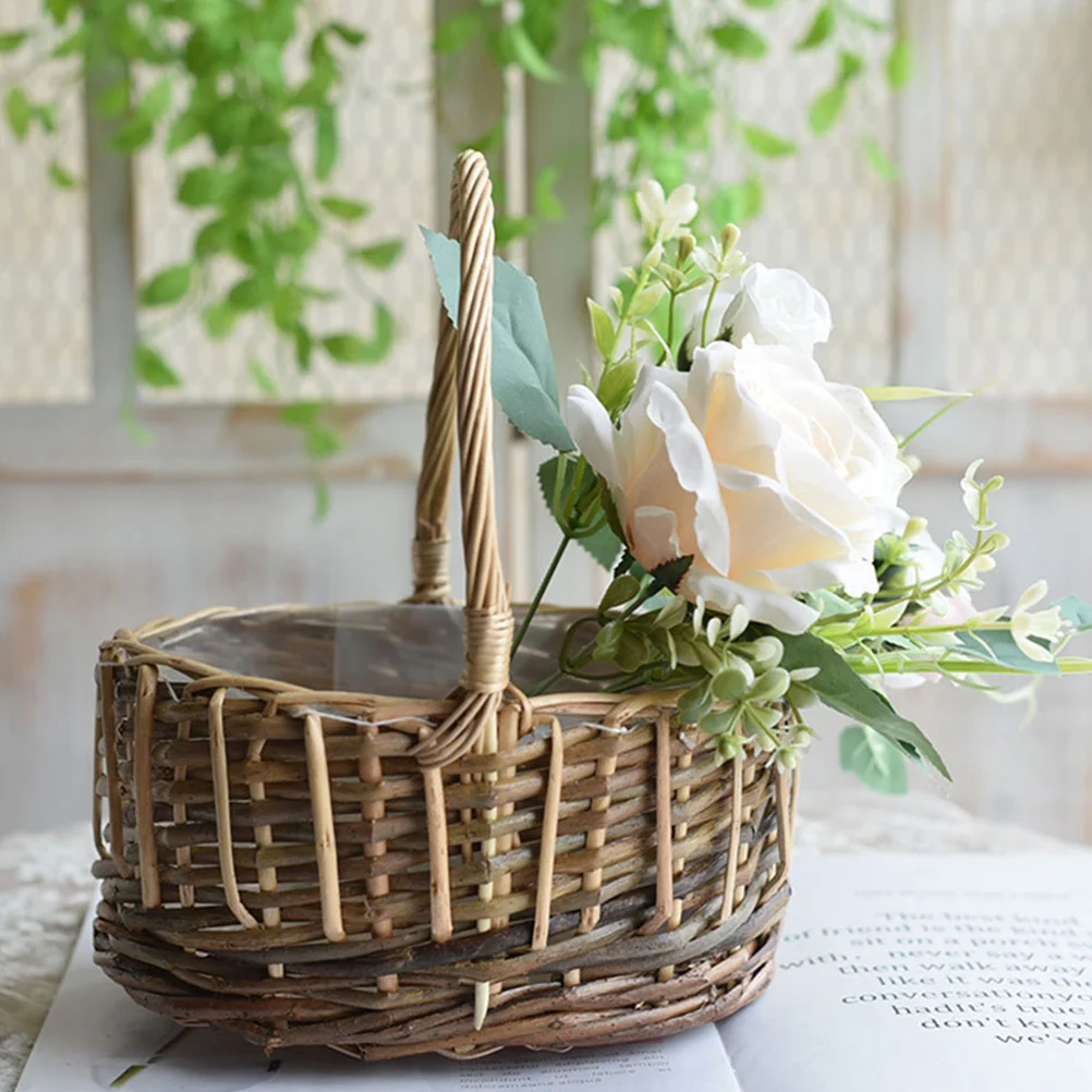 2pcs Rattan Woven Flower With Handle Decorative Floral Storage Basket Natural Multi-Functional Woven Rattan Basket For Fresh
2pcs Rattan Woven Flower With Handle Decorative Floral Storage Basket Natural Multi-Functional Woven Rattan Basket For Fresh