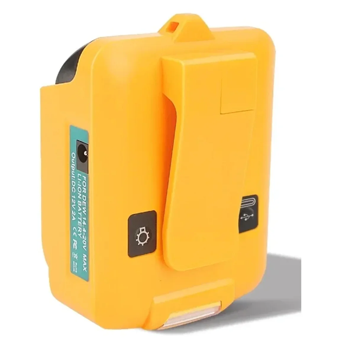 COTS-t2 USB Battery Adapter for Dewalt LED Work Light 18V 20V 60V Li-Ion Battery Power Tools DC 12V/2A Output
COTS-t2 USB Battery Adapter for Dewalt LED Work Light 18V 20V 60V Li-Ion Battery Power Tools DC 12V/2A Output