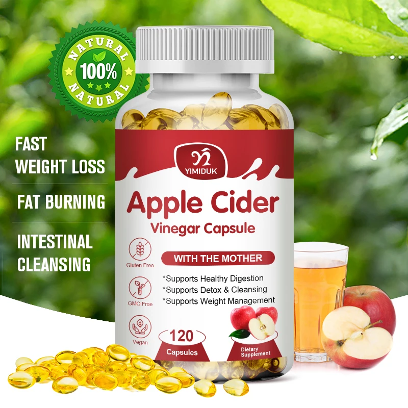 Natural Apple Cider Vinegar Capsules - To Promote Satiety, Supplement for Digestive, Immunity Support
Natural Apple Cider Vinegar Capsules - To Promote Satiety, Supplement for Digestive, Immunity Support