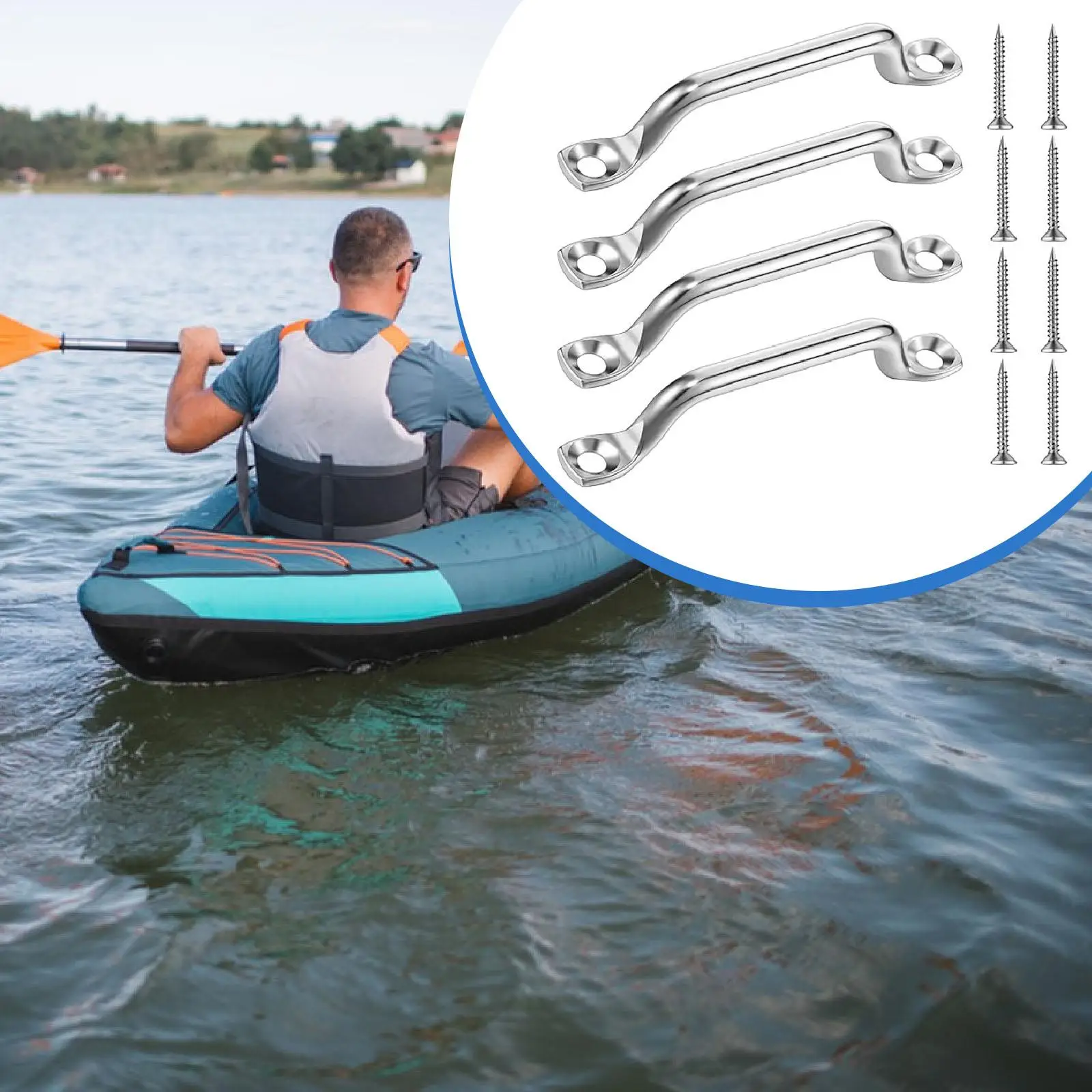 4x Bimini Top Strap Pad Eye Footman Loop with Screws Tie Down Anchor Point for Buggy Kayak Rigging Canopies Hanging Shade Sails
4x Bimini Top Strap Pad Eye Footman Loop with Screws Tie Down Anchor Point for Buggy Kayak Rigging Canopies Hanging Shade Sails