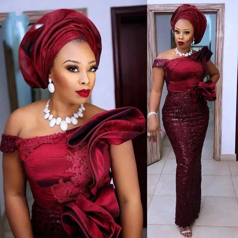 Customized 2026 New Aso Ebi Luxury Off Shoulder Tight Sexy Party Evening Dress With Ruffle Lace Stickers Formal Occasion Dress
Customized 2026 New Aso Ebi Luxury Off Shoulder Tight Sexy Party Evening Dress With Ruffle Lace Stickers Formal Occasion Dress