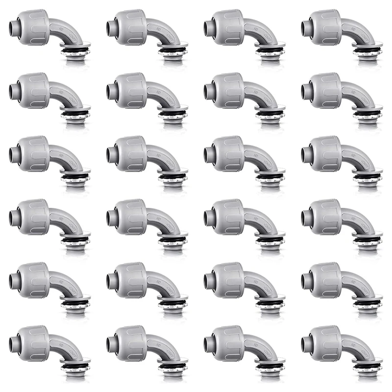ABUN-Liquid Tight Connector Flexible Non-Metallic Electrical Conduit Connector Fitting 90 Degree (24 Pieces)
ABUN-Liquid Tight Connector Flexible Non-Metallic Electrical Conduit Connector Fitting 90 Degree (24 Pieces)