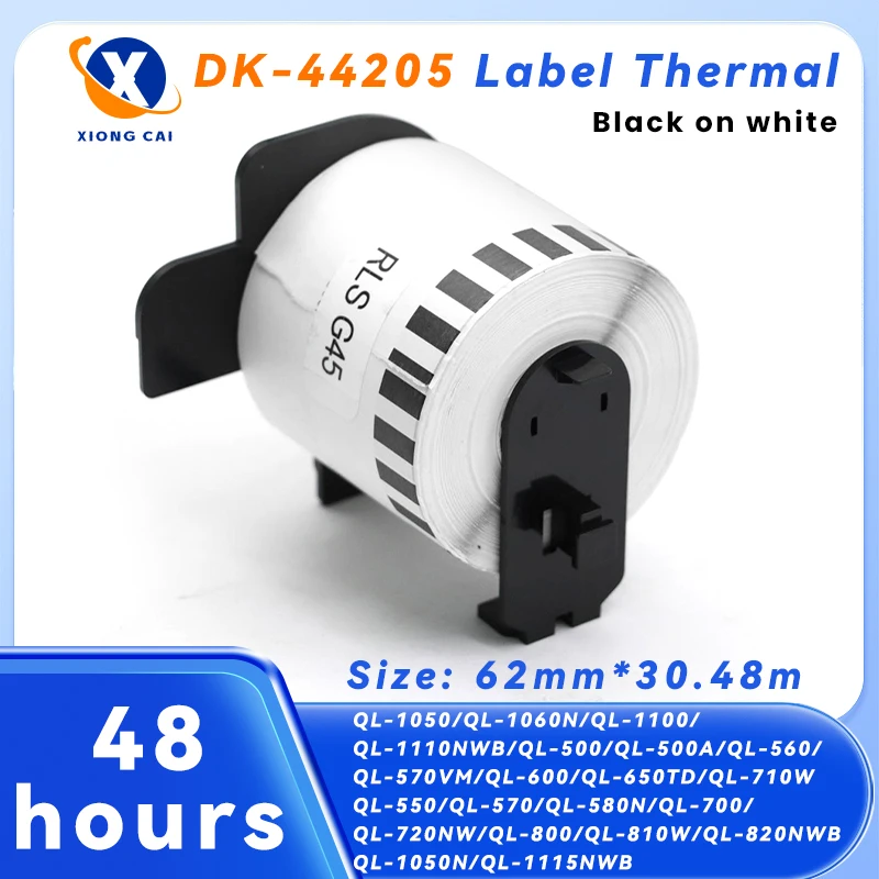 Термобумага DK-44205, 62 мм * 30,48 м, непрерывная этикетка, 3/6 рулонов, совместимая с принтером этикеток Brother QL-700/800, белая бумага DK-4205
Термобумага DK-44205, 62 мм * 30,48 м, непрерывная этикетка, 3/6 рулонов, совместимая с принтером этикеток Brother QL-700/800, белая бумага DK-4205