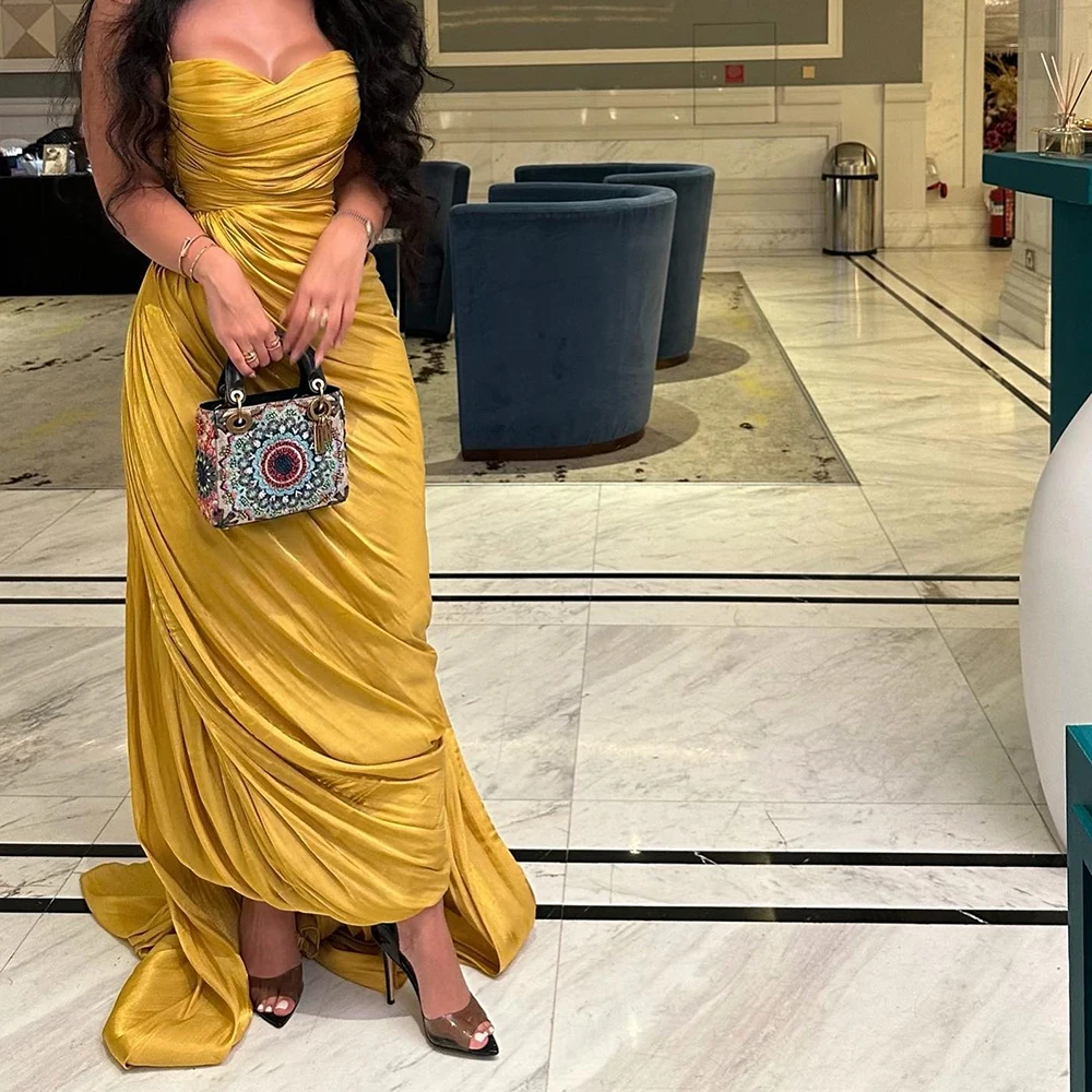 Customized Temperament Straight Ankle Length Strapless Jersey Sleeveless Pleats Evening Dress Classic vestidos para mujer
Customized Temperament Straight Ankle Length Strapless Jersey Sleeveless Pleats Evening Dress Classic vestidos para mujer