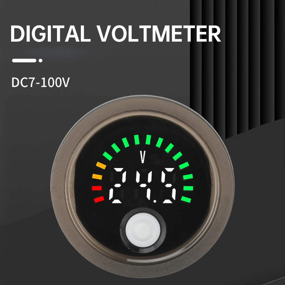 DC 7-100V LED Digital Voltmeter Round Current Voltage Indicator Acid/Lithium Battery Capacity Tester for Electric Vehicles
DC 7-100V LED Digital Voltmeter Round Current Voltage Indicator Acid/Lithium Battery Capacity Tester for Electric Vehicles
