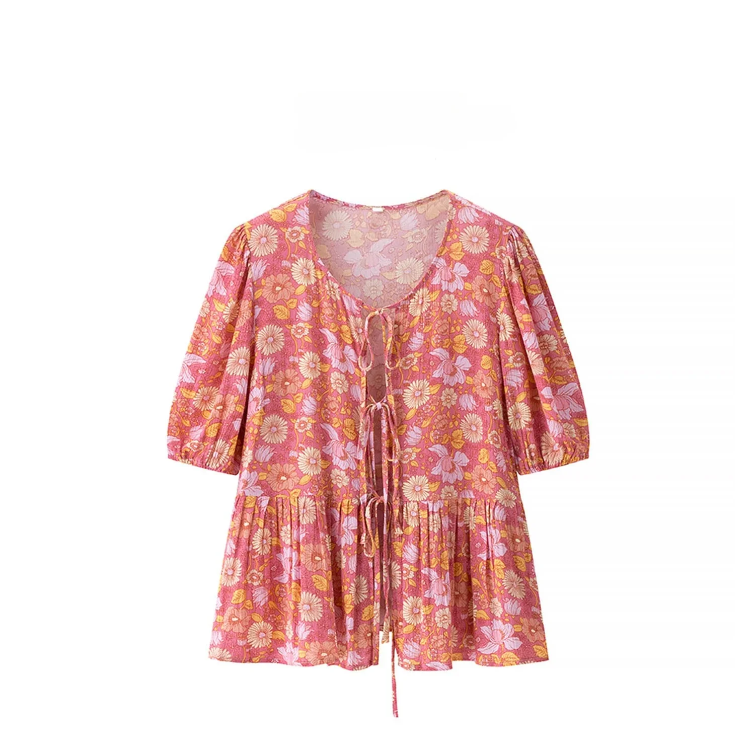 05 Spring Summer Fashion Printed Women Shirt Simple Round Neck Strap Up Female Short Sleeved Blouses
05 Spring Summer Fashion Printed Women Shirt Simple Round Neck Strap Up Female Short Sleeved Blouses