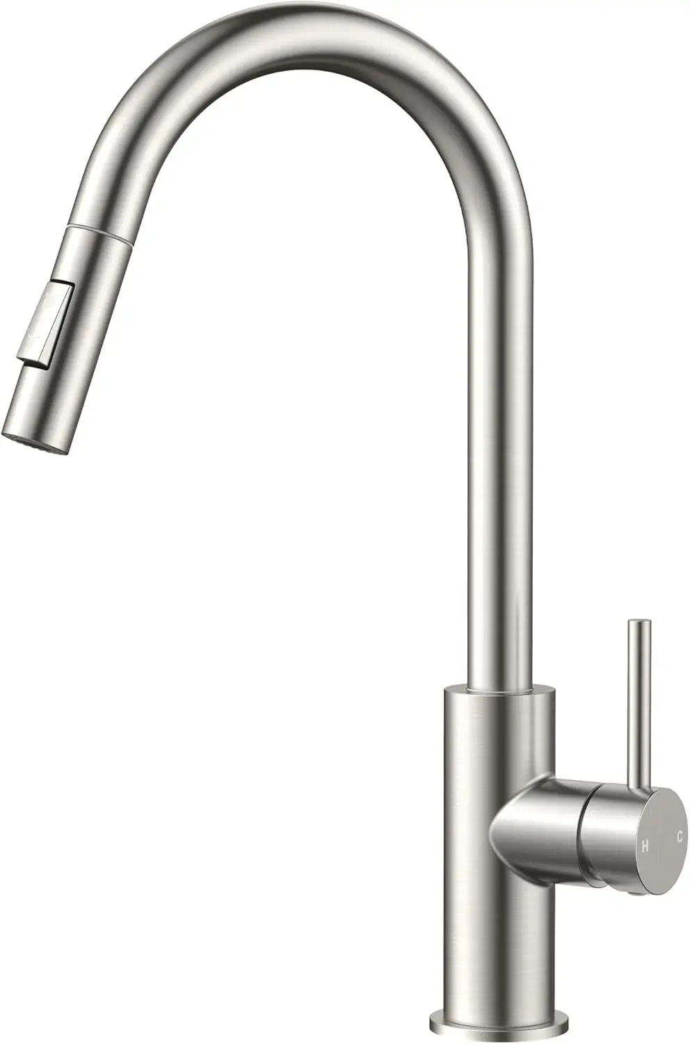 High Arc Pull Down Kitchen Faucet, Stainless Steel, Dual-Mode Sprayer, 360° Swivel, CUPC Certified
High Arc Pull Down Kitchen Faucet, Stainless Steel, Dual-Mode Sprayer, 360° Swivel, CUPC Certified