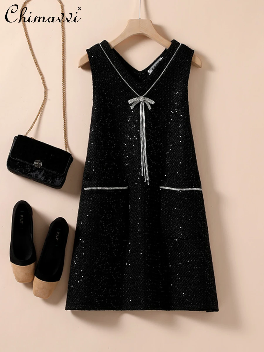 Fashion Woolen Vest Dress Exquisite Rhinestone A- Line Slimming Dress 2024 Spring and Autumn New Slim-Fit Short Women's Dresses
Fashion Woolen Vest Dress Exquisite Rhinestone A- Line Slimming Dress 2024 Spring and Autumn New Slim-Fit Short Women's Dresses