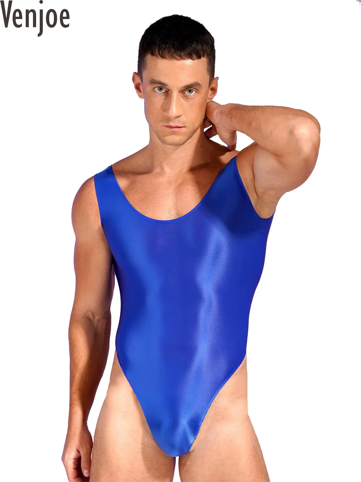 Mens Oil Glossy Backless Bodysuit Sexy High Cut Thong Leotard Sleeveless One-piece Swimsuit Yoga Sports Fitness Swimming Romper
Mens Oil Glossy Backless Bodysuit Sexy High Cut Thong Leotard Sleeveless One-piece Swimsuit Yoga Sports Fitness Swimming Romper