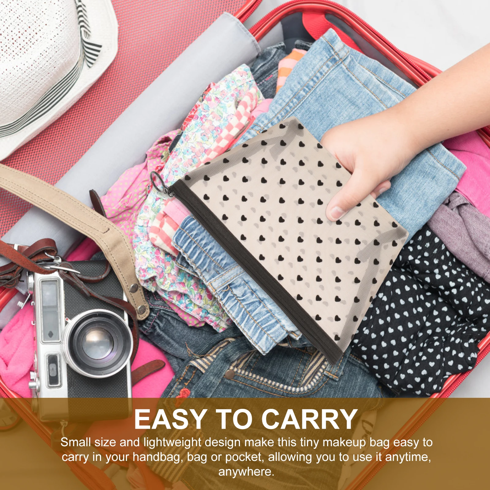 6 pcs Makeup Bag Storage Portable Women Lipstick Mesh Heart Zipper Girl Travel Small Lightweight Organizer
6 pcs Makeup Bag Storage Portable Women Lipstick Mesh Heart Zipper Girl Travel Small Lightweight Organizer