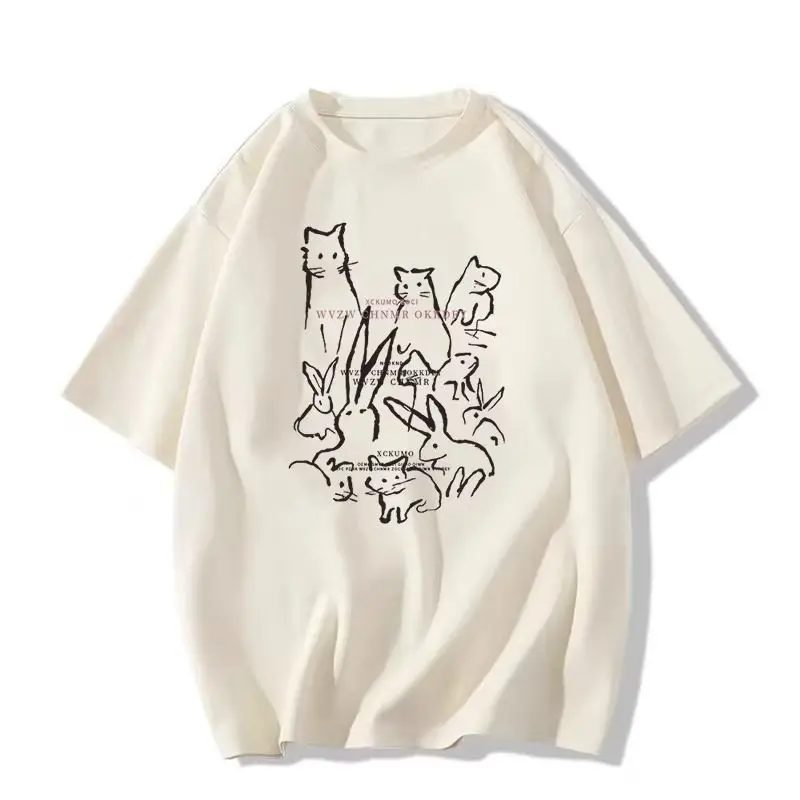 Short Sleeve Cotton T-shirt Vintage Kawaii Cat Graphic Tee for Women Girl Tshirt Casual Tops 2023 Summer Y2k Clothing
Short Sleeve Cotton T-shirt Vintage Kawaii Cat Graphic Tee for Women Girl Tshirt Casual Tops 2023 Summer Y2k Clothing
