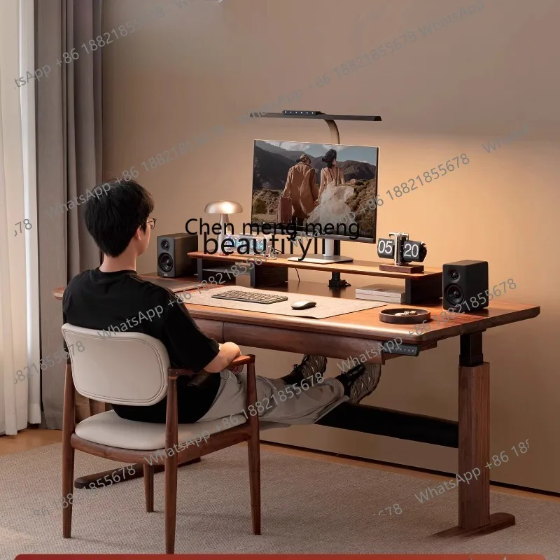 E153 North American Black Walnut Electric Desk Solid Wood Adjustable Electric Control Desk Smart Office Study Long Workbench
E153 North American Black Walnut Electric Desk Solid Wood Adjustable Electric Control Desk Smart Office Study Long Workbench