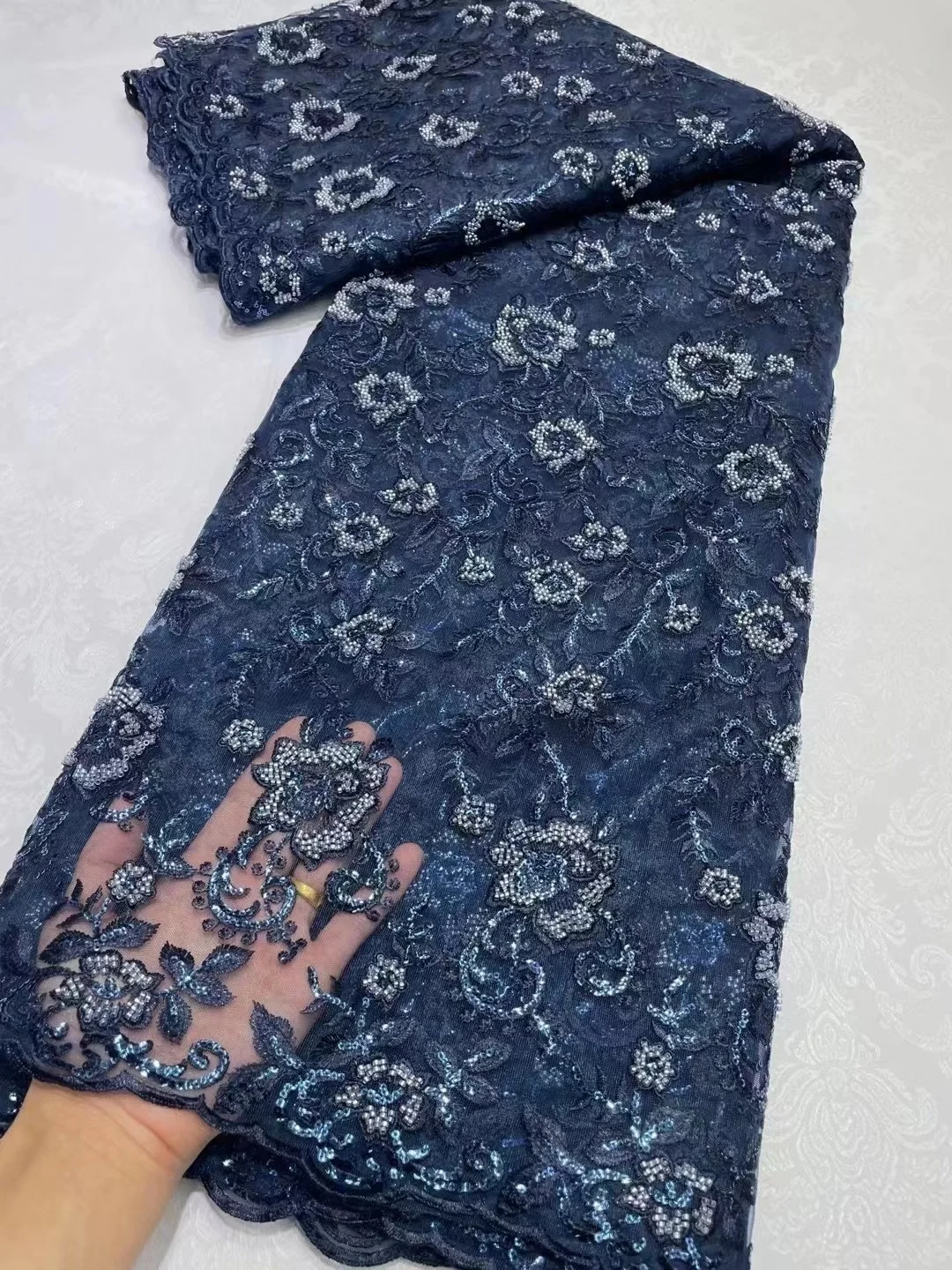 2024 High Quality African Nigerian Tulle Lace Fabric With Sequins Beads Embroidery Sewing Mesh Net Cloth Prom Dresses 5yards
2024 High Quality African Nigerian Tulle Lace Fabric With Sequins Beads Embroidery Sewing Mesh Net Cloth Prom Dresses 5yards