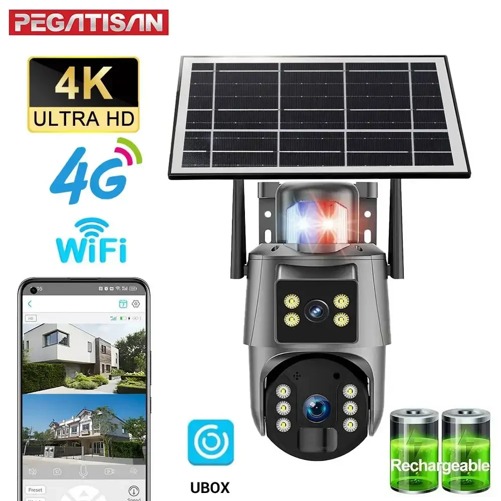 PEGATISAN Ubox 8MP 4G SIM Solar Camera Wireless Wifi Outdoor Dual Screen 4K Human Detect Auto Tracking 360° Surveillance Cameras
PEGATISAN Ubox 8MP 4G SIM Solar Camera Wireless Wifi Outdoor Dual Screen 4K Human Detect Auto Tracking 360° Surveillance Cameras