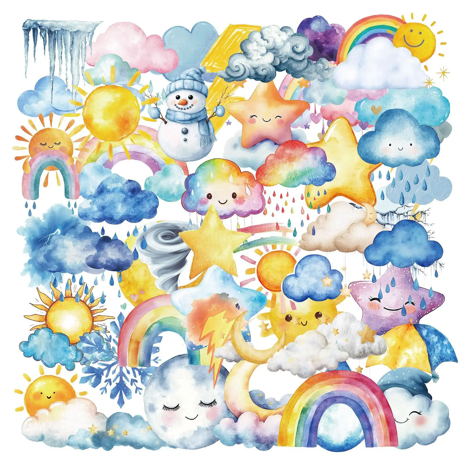 10/25/50pcs Mixed Transparent Watercolor Weather Graffiti Stickers for DIY Waterproof Decor Phone Laptop Scrapbooking Fridge
10/25/50pcs Mixed Transparent Watercolor Weather Graffiti Stickers for DIY Waterproof Decor Phone Laptop Scrapbooking Fridge
