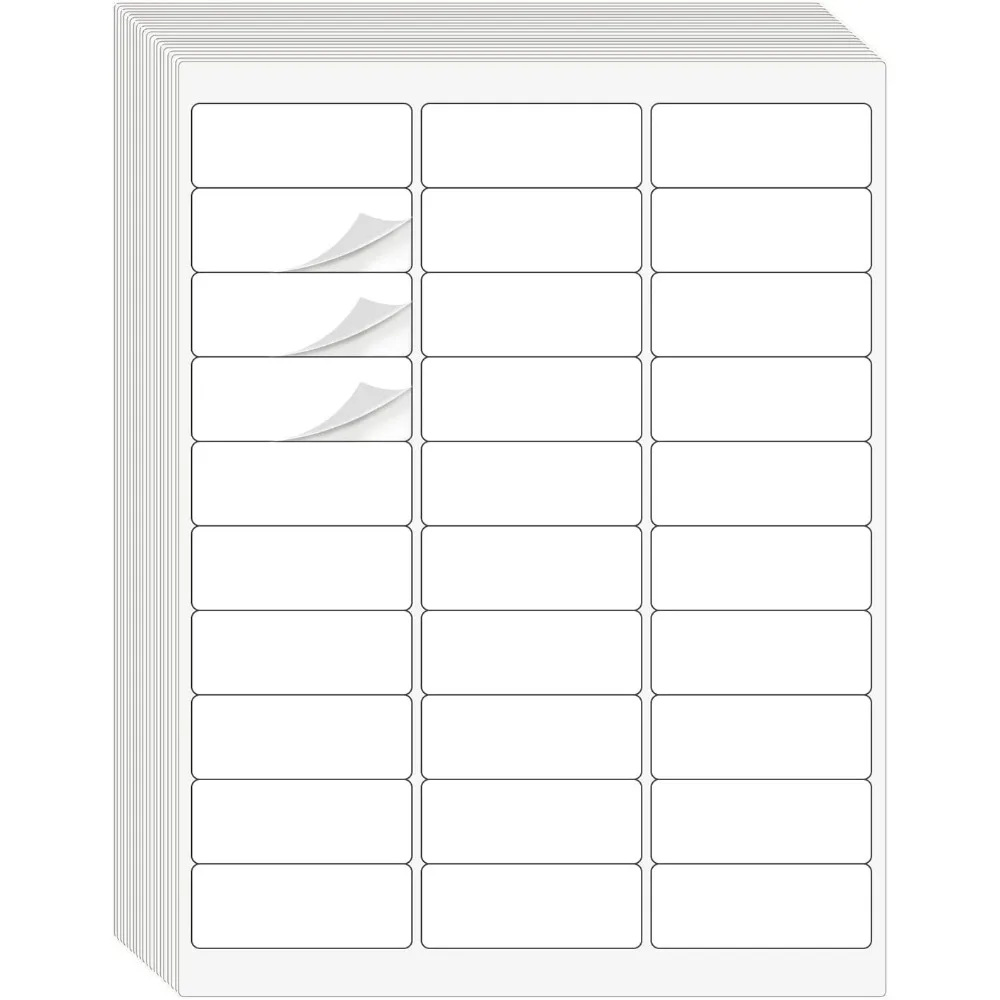 White Address Labels 1x2.625 Inch 30 Per Sheet 900 Total Laser Inkjet Compatible
White Address Labels 1x2.625 Inch 30 Per Sheet 900 Total Laser Inkjet Compatible