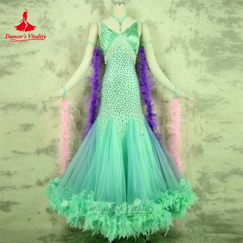 Взрослые бальные танцы с перьями и нижним подолом, платья с открытой спиной, женские платья по индивидуальному заказу, танго, вальс, фокстрот, изящный наряд, жизненная сила танцора
Взрослые бальные танцы с перьями и нижним подолом, платья с открытой спиной, женские платья по индивидуальному заказу, танго, вальс, фокстрот, изящный наряд, жизненная сила танцора