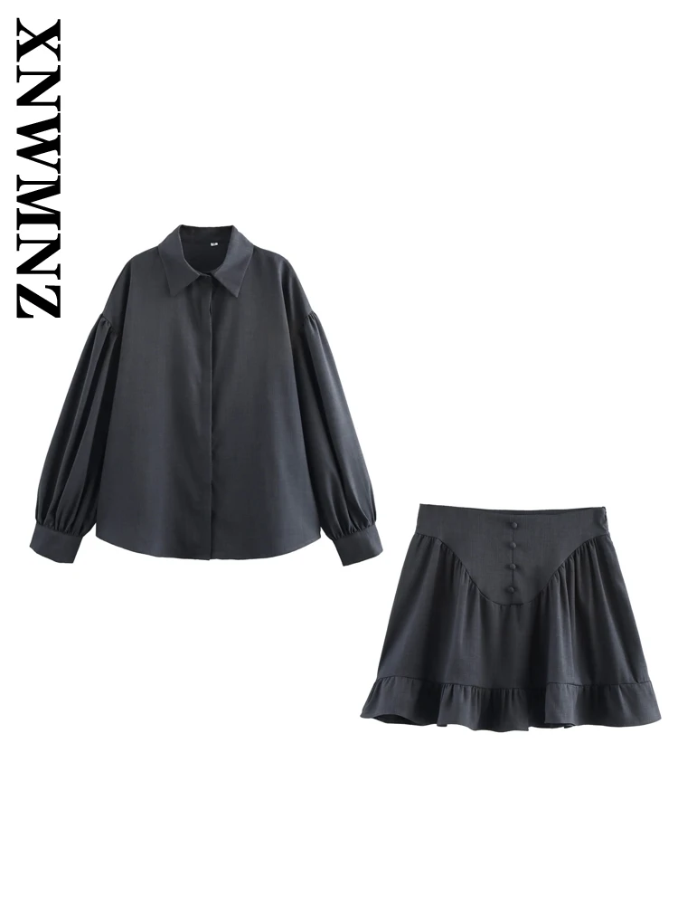 XNWMNZ 2025 Spring New Female Trendy Bottoms Top Vintage Autumn Lady Long Sleeve Turn-down Collar Shirt Mini Skirt High Waist
XNWMNZ 2025 Spring New Female Trendy Bottoms Top Vintage Autumn Lady Long Sleeve Turn-down Collar Shirt Mini Skirt High Waist